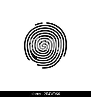 Fingerprint, secure security logo. Icon on white background. Vector illustration Stock Vector