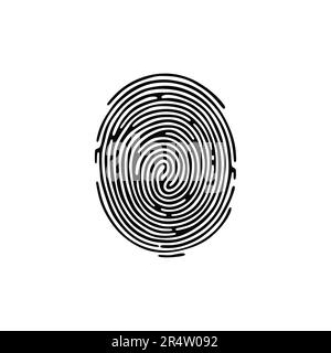 Fingerprint, secure security logo. Icon on white background. Vector illustration Stock Vector