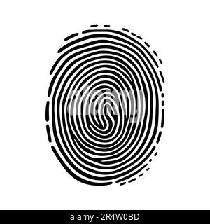 Fingerprint, secure security logo. Icon on white background. Vector illustration Stock Vector