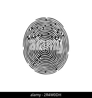 Fingerprint, secure security logo. Icon on white background. Vector illustration Stock Vector