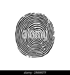 Fingerprint, secure security logo. Icon on white background. Vector illustration Stock Vector