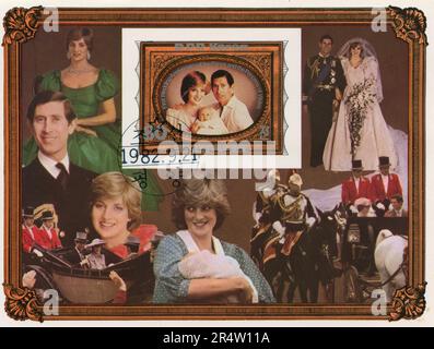 North Korean commemorative stamp: British Royal family, North Korea 1981 Stock Photo