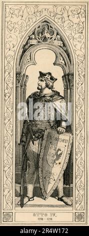 Portrait of Holy Roman Emperor Otto IV, engraving, Austria 1806 Stock Photo
