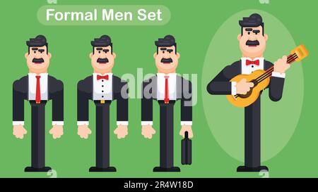 Set of professional men. men of different occupations. flat style vector illustration Stock Vector
