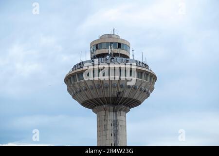 Old Yerevan airport - Terminal 1 of Zvartnots Airport Armenia. built in 1971 and closed in 2011. Architect Arthur Tarkhanyan Stock Photo