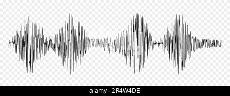 Seismogram or lie detector graph. Ground motion, earthquake magnitude, sound record or pulse wave. Polygraph or seismograph diagram Stock Vector