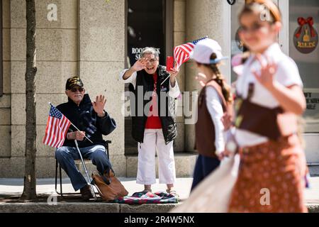 Washington, DC, USA. 29th May, 2023. People take part in a Memorial Day parade in Quincy, Massachusetts, the United States, May 29, 2023. Credit: Ziyu Julian Zhu/Xinhua/Alamy Live News Stock Photo