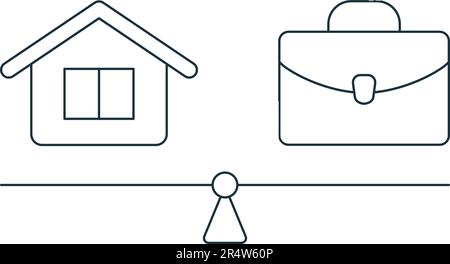 Work life balance icon. Monochrome simple sign from employee benefits collection. Work life balance icon for logo, templates, web design and Stock Vector