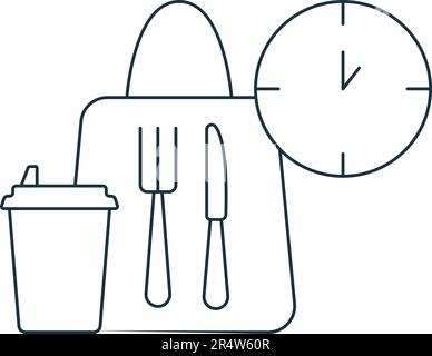 Meal break icon. Monochrome simple sign from employee benefits ...