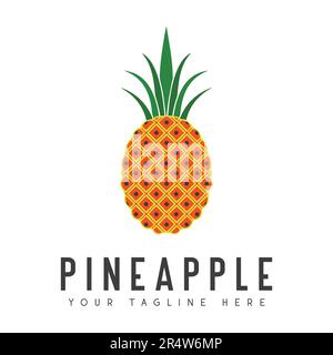 Pineapple Logo Design Fresh Juice Pineapple Slice Logotype Stock Vector