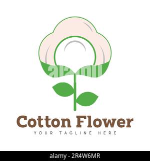 Cotton Flower Logo Design Stock Vector
