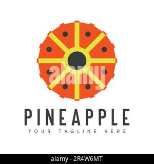 Pineapple Logo Design Fresh Juice Pineapple Slice Logotype Stock Vector