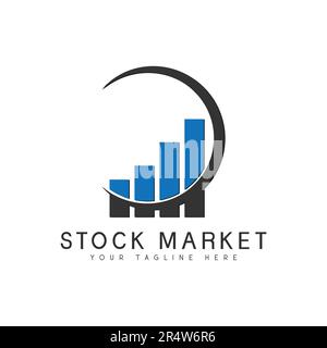 Stock Market Logo Design Financial Graph Logotype Trading Stock Vector