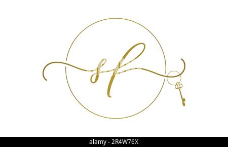 SF or FS Initial Signature Real Estate Logo Stock Vector