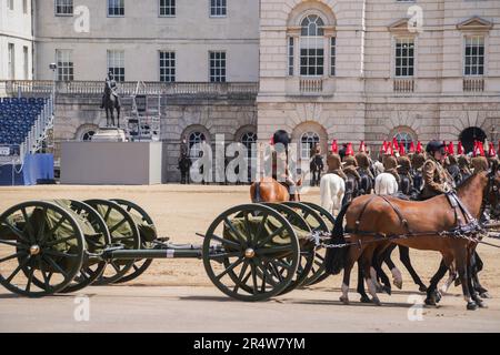 London UK. 30 May 2023 Members of the Household cavalry regiment take part in Trooping the Colour rehearsals on Horse Guards parade ahead of King Charles III birthday celebrations. Credit: amer ghazzal/Alamy Live News Stock Photo