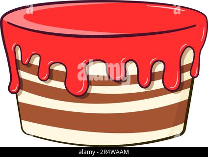 Waam Cartoon Birthday cake. Cartoon. Vector illustration. Isolated on white ...