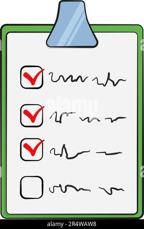 Cartoon Checklist Fill In Checklist concept background. Cartoon illustration of checklist vector ...