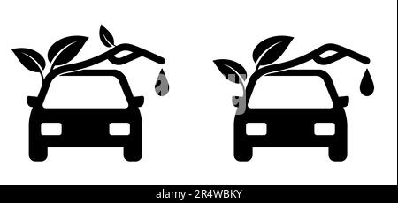 Biofeul or biodiesel day. Car filling pomp station, Biofuel is fuel made from biomass. Bio fuels are available in solid, liquid or gaseous form. Vecto Stock Photo