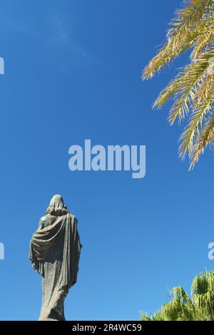 Jesus Christ in blue sky with white clouds - heaven Stock Photo - Alamy