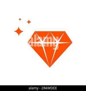 Diamond flat icon. Slot machine symbol Stock Vector