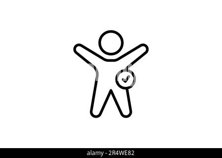 Wellness icon. People with check marks. icon related to healthy living. Line icon style design. Simple vector design editable Stock Vector