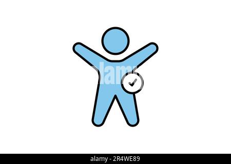 Wellness icon. People with check marks. icon related to healthy living. Two tone icon style design. Simple vector design editable Stock Vector