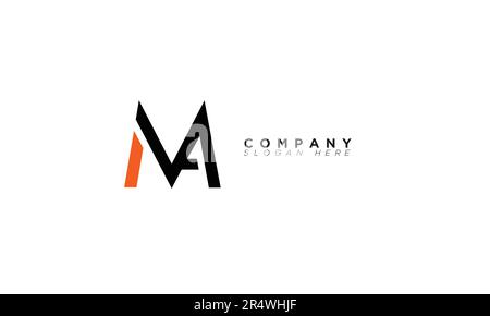 MA Alphabet letters Initials Monogram logo AM, M and A Stock Vector