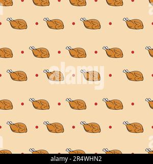 Cute seamless Country Fall patterns for Wallpapers and Wall Design With Chickens. Vector and Illustration. Stock Vector