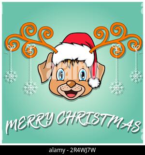 A happy cartoon dog wearing a Santa hat Stock Vector Image & Art - Alamy