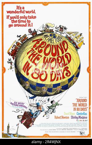 Around the World in 80 Days is a 1956 adventure comedy film starring David Niven and Cantinflas. The epic picture was directed by Michael Anderson and was based on the classic novel of the same name by Jules Verne. It won several awards. Stock Photo