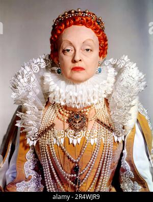 The Virgin Queen is a 1955 DeLuxe Color historical drama film in CinemaScope starring Bette Davis, Richard Todd and Joan Collins. It focuses on the relationship between Elizabeth I of England and Sir Walter Raleigh. Stock Photo