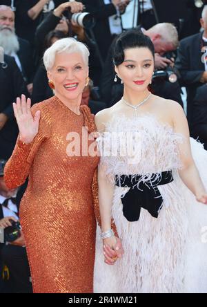 Maye Musk (dress by Naeem Khan), Fan Bingbing (dress by Tamara Ralph) 'Asteroid City' Cannes Film Festival Screening 76th Cannes Film Festival May 23, 2023 Stock Photo