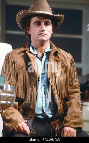 Portrait of French actor Richard Bohringer in the play 'L'ouest, le vrai', by Sam Shepard. 1985 Stock Photo