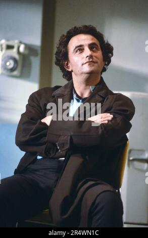 Portrait of French actor Richard Bohringer in the play 'L'ouest, le vrai', by Sam Shepard. 1985 Stock Photo