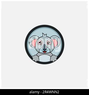 Funny Koala Head Character Design. Perfect For Logo, Label, Template and Icon. Vector and Illustration. Stock Vector