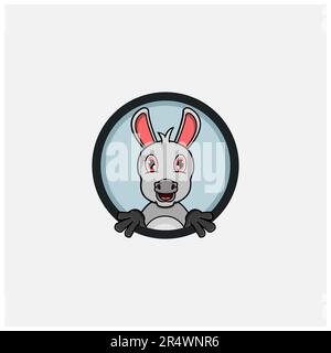 Funny Donkey Head Character Design. Perfect For Logo, Label, Template and Icon. Vector and Illustration. Stock Vector