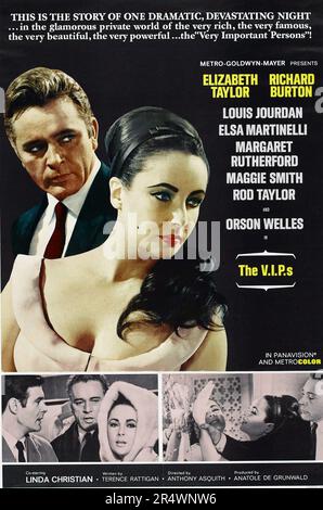 The V.I.P.s  Year: 1963 - UK Director: Anthony Asquith Elizabeth Taylor, Richard Burton American poster Stock Photo