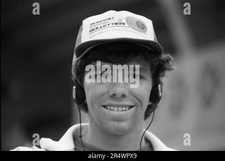 Portrait of American tennis player Jimmy Arias during the French Open in 1982. Stock Photo