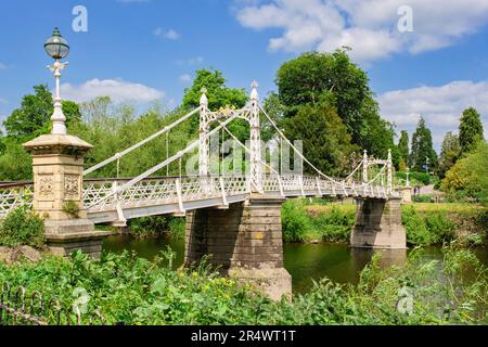Victoria bridge footbridge over the River Wye. Hereford, Herefordshire, England, UK, Britain, Europe Stock Photo