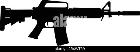 Black silhouette rifle gun vector illustration Stock Vector