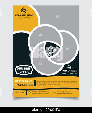 Restaurant Service Provide Flyer Design Template Stock Vector