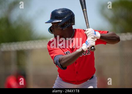 Boston Red Sox Deundre Jones (77) catches a fly ball during an Extended  Spring Training baseball game against the Minnesota Twins on May 4, 2023 at  Century Link Sports Complex in Fort