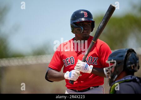 Boston Red Sox Deundre Jones (77) catches a fly ball during an Extended  Spring Training baseball game against the Minnesota Twins on May 4, 2023 at  Century Link Sports Complex in Fort