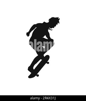 Black skater player vector illustration Stock Vector