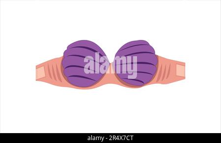 Mermaid , Sea Mermaid Ocean Stylish Elegant mermaid bra bikini top Stock Vector