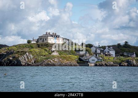 Coastguard cottages at Crookhaven on the cliffs along the shore of Mizen Head; Crookhaven, West Cork, Ireland Stock Photo