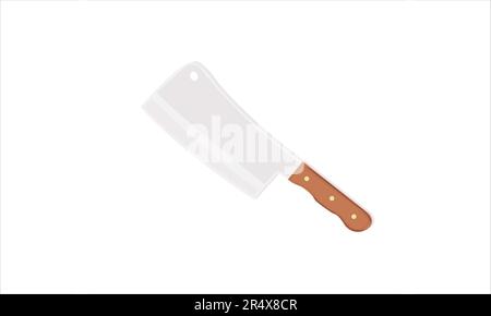 Cleaver knife isolated on white background Stock Vector