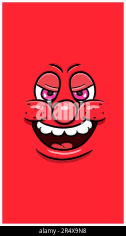 Cartoon Cute People Face With Laugh Expression For Background and Walpaper. Clip Art Vector. Vector and Illustration Stock Vector