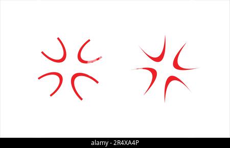 Anger Signs Red On White Background Stock Vector