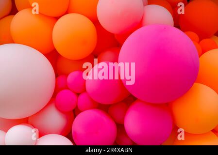 Pink and orange balloons Stock Photo